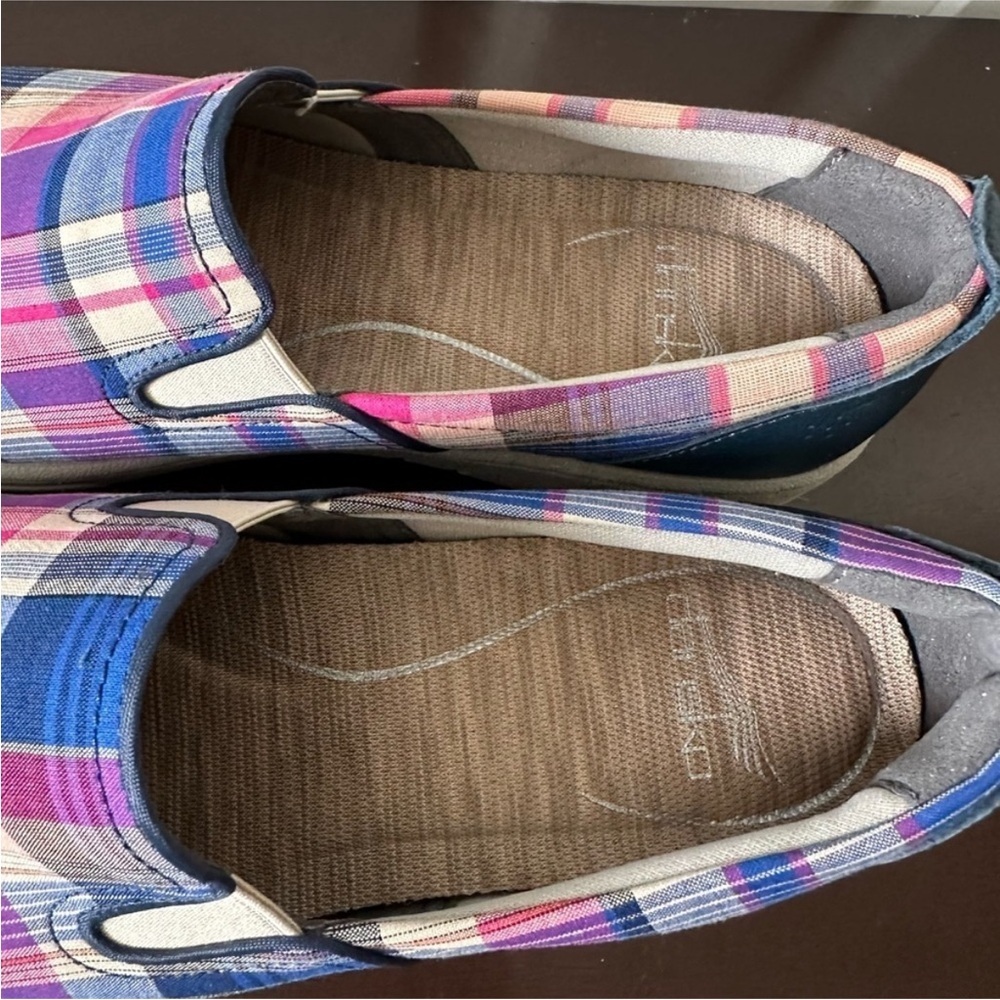 Dansko Women’s Belle Madras Plaid Canvas Slip On Comfort Sneakers Shoes Size 9.5 - Picture 5 of 11